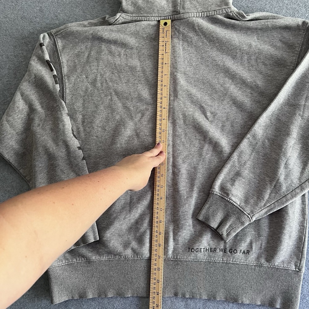 Peloton Men's Hoodie Size L Gray Pullover Logo Drawstring Activewear Cotton - Picture 13 of 14